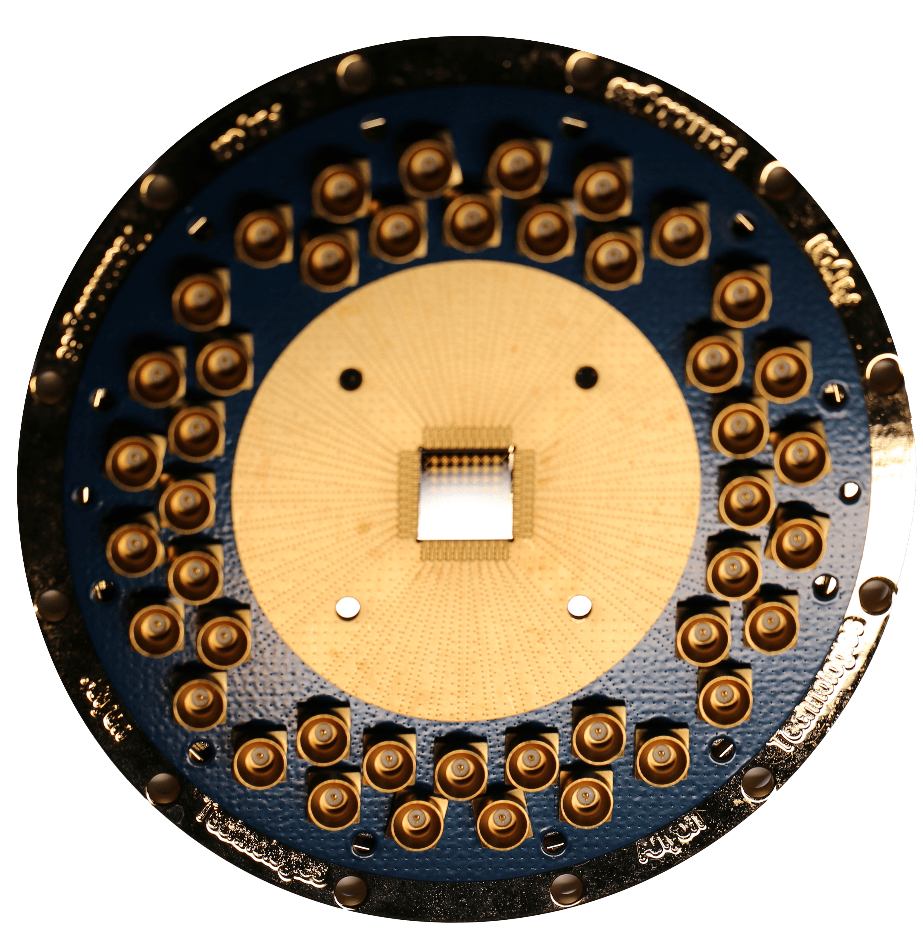 Anyon Technologies superconducting quantum processor with gold-plated microwave connectors